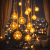 Luxury Golden Globe LED String Lights – Warm Decorative Hanging Fairy Lights for Home & Room Décor