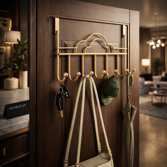 Regalia Luxe Over-the-Door Hook Rack – 7 Golden Hooks