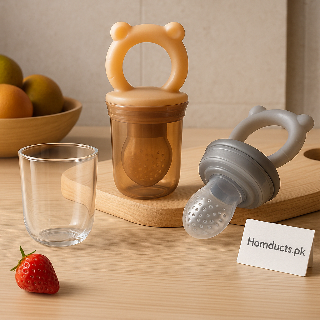 Baby Silicone Fruit Feeder & Teething Pacifier – Safe BPA-Free Feeding Nibbler for Infants & Toddlers | Homducts.pk