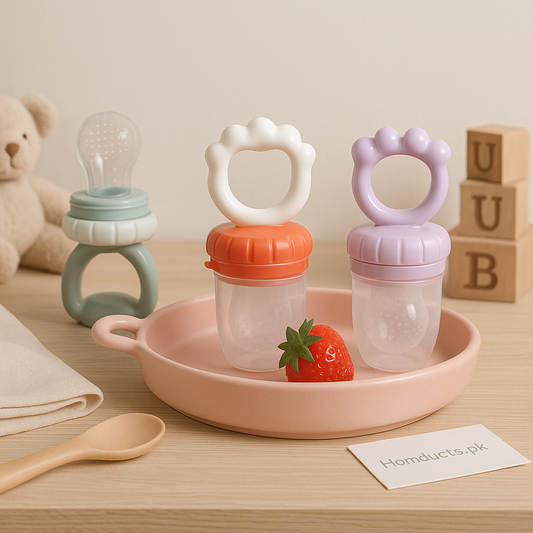 Baby Fruit Feeder & Teether – Safe Silicone Food Nibbler for Infants