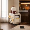 Luxury Rolling Kids Study & Storage Organizer Cart with Multi-Layer Book Shelf & Backpack Stand