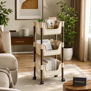 Premium 3-Tier Rolling Storage Trolley Organizer for Kitchen, Bathroom, Makeup & Home Essentials