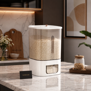 Luxury Airtight Rice Storage Dispenser Container With Push Button Measuring System