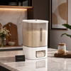 Luxury Airtight Rice Storage Dispenser Container With Push Button Measuring System