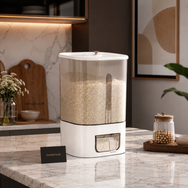 Luxury Airtight Rice Storage Dispenser Container With Push Button Measuring System