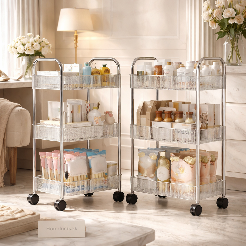 Acrylic Kitchen And Bathroom Storage Trolly