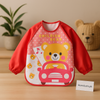 Kids Full-Sleeve Waterproof Feeding Bib – Cute Bear Car Design | Baby Eating & Painting Apron