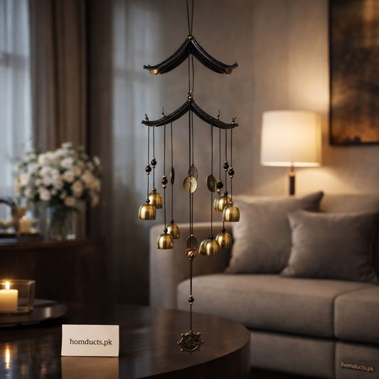 Luxury Brass Wind Chime Wall Hanging – Premium Decorative Home Accent