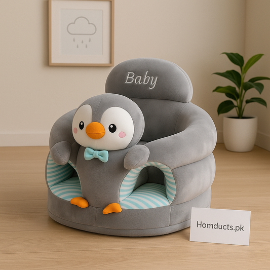 Premium Penguin Baby Support Seat – Soft Plush Infant Sitting Chair for Safe & Comfortable Learning