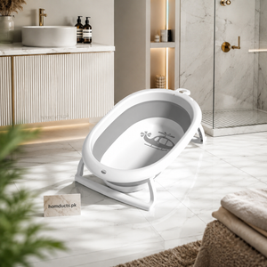 Premium Foldable Baby Bath Tub with Anti-Slip Stand – Portable Space Saving Infant Bathtub for Newborns & Toddlers