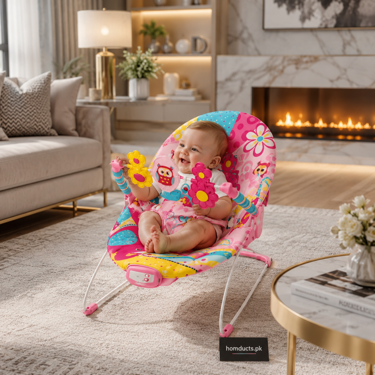 Luxury Baby Rocker Chair with Music & Vibration – Premium Infant Bouncer Seat for Newborns & Toddlers