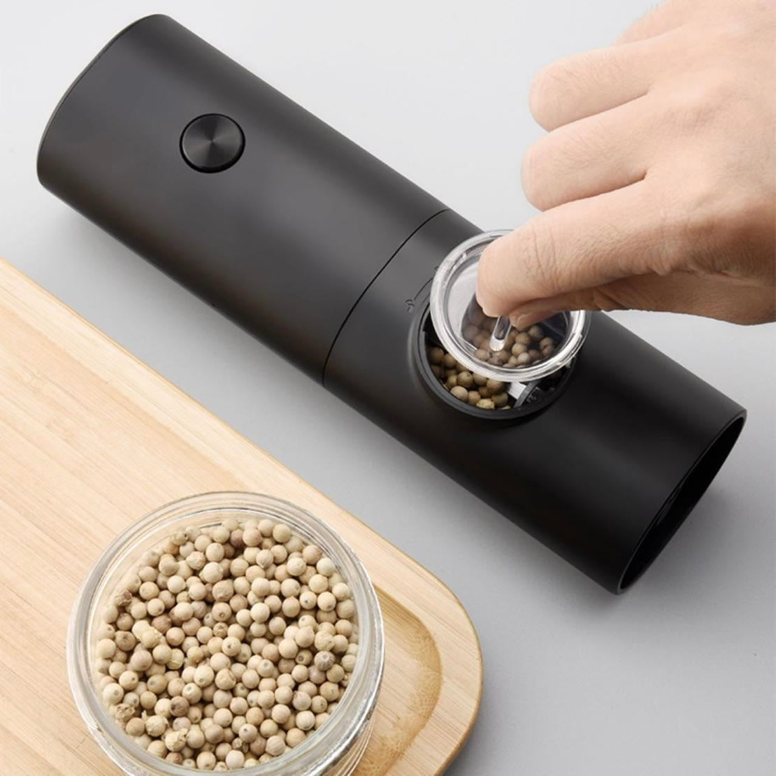 Premium Electric Salt & Pepper Grinder with Adjustable Grinding Settings – Modern Kitchen Spice Mill for Fine & Coarse Seasoning