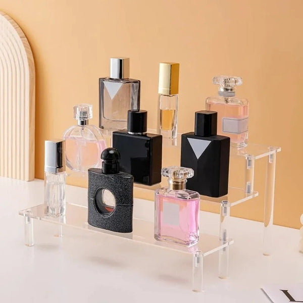 Luxury Acrylic Perfume Organizer Stand – Multi-Tier Vanity Display Shelf