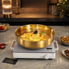 Premium Gold Stainless Steel Food Storage Bowl with Transparent Airtight Lid – Multipurpose Kitchen Serving Container