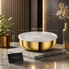 Premium Gold Stainless Steel Food Storage Bowl with Transparent Airtight Lid – Multipurpose Kitchen Serving Container