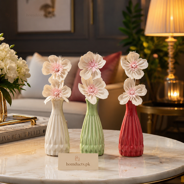 Luxury Ceramic Floral Aroma Decor Vase – Elegant Home Fragrance Flower Ornament (1 PC)