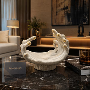 Luxury Abstract Resin Hand Sculpture Bowl for Modern Home Decor & Table Styling