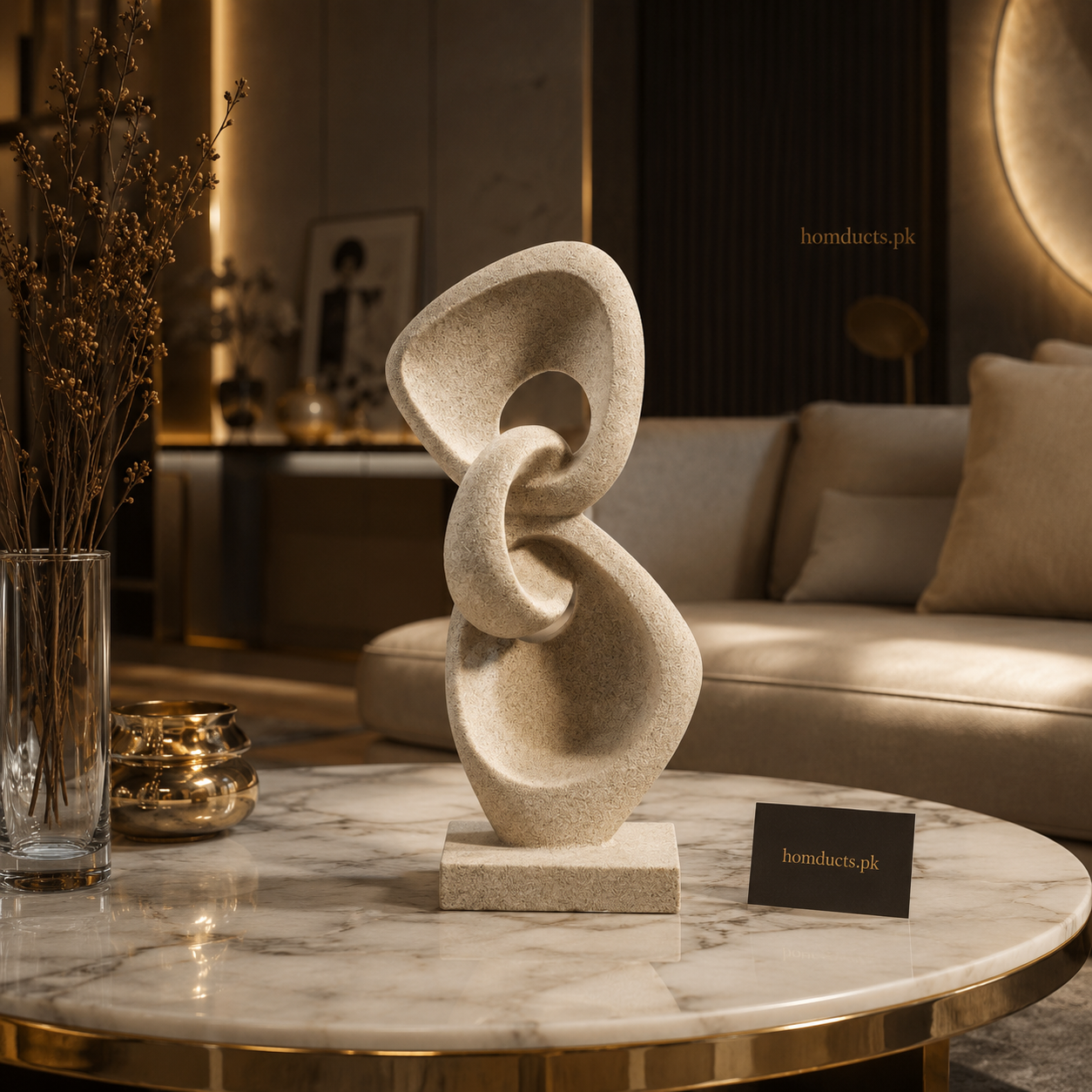 Luxury Abstract Resin Sculpture for Modern Living Room & Office Decor – Premium Artistic Tabletop Accent Showpiece