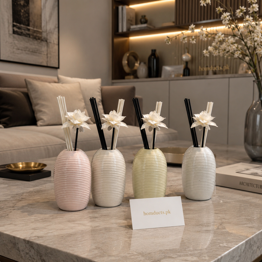 Luxury Ceramic Flower Reed Diffuser Vase Set – Elegant Home Fragrance Decorative Aroma Diffuser Bottle 1 PC