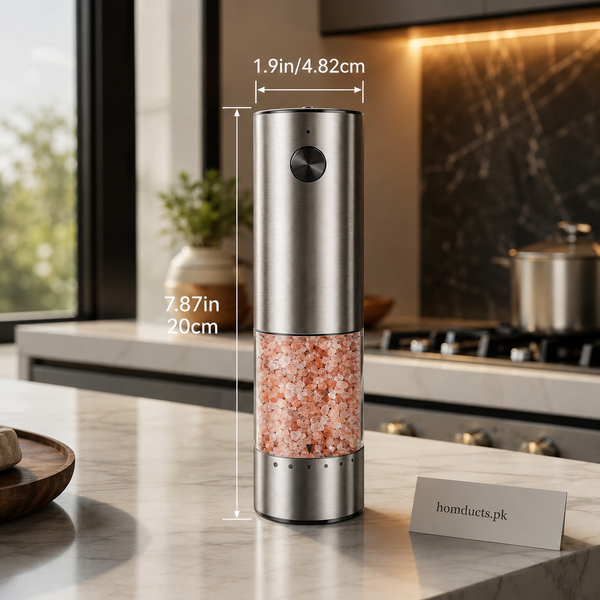 Premium Rechargeable Electric Salt & Pepper Grinder – Automatic Stainless Steel Spice Mill with Adjustable Coarseness for Kitchen & Dining