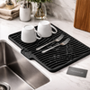 Premium Silicone Sink Drying Mat with Drain Spout – Anti-Slip Kitchen Dish Drainer Tray