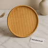 Premium Melamine Bamboo Serving Tray – Elegant Round Design for Kitchen & Dining