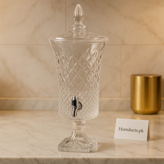 Royal Crystal Beverage Dispenser – Elegant Glass Drink Server with Lid & Tap (4.2L)