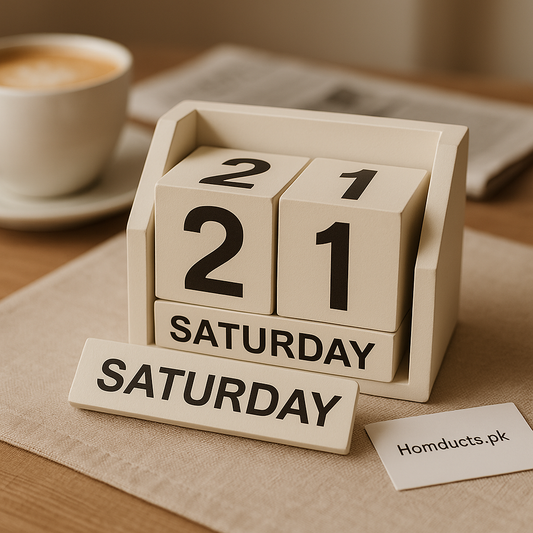 Vintage Wooden Block Perpetual Calendar – Desk & Home Décor by Homducts.pk