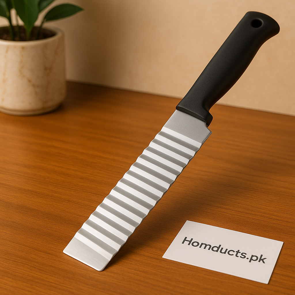 Stainless Steel Crinkle Cutter Knife – Wavy Slicer for Vegetables, Potatoes & Fruits | Crinkle Cut Chips Maker