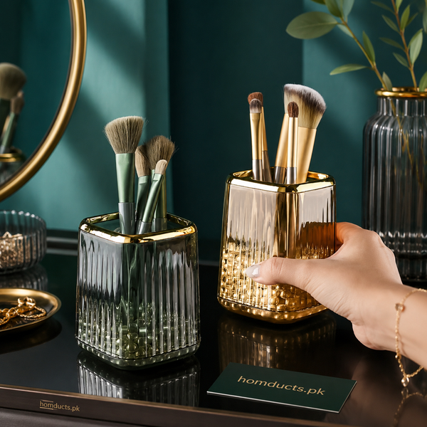 Nordic Elegance Makeup Brush Holder | Stylish Desk Organizer