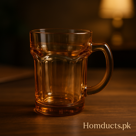 Premium Amber Crystal Glass Mug – Heat-Resistant Thick Wall Beverage Cup