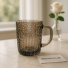 Premium Textured Glass Mug – Heat-Resistant Hammered Design for Hot & Cold Drinks