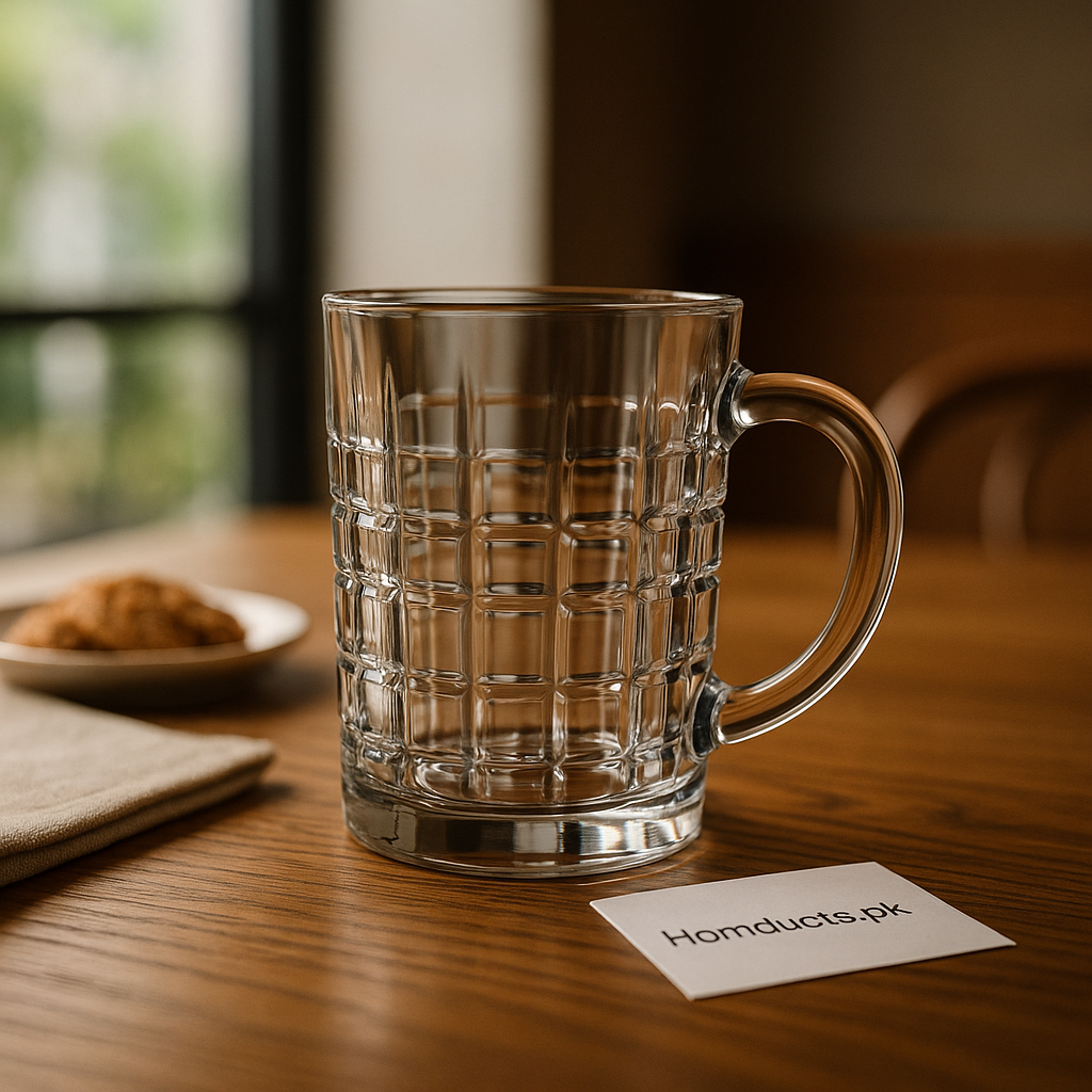 Luxury Crystal Glass Mug – Heavy-Duty Textured Drinking Mug for Hot & Cold Beverages (Premium Quality)