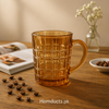 Luxury Amber Glass Mug – Premium Textured Heat-Resistant Drinking Cup