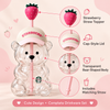 Viral Bearista Cup with Strawberry Straw & Cap Lid – Cute Bear-Shaped Tumbler