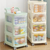 4 Tier Rolling Storage Organizer Cabinet with Transparent Drawers & Wheels | Multipurpose Plastic Storage Rack