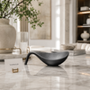 Luxury Matte Black Curved Sauce Serving Bowl – 7.75 Inch Modern Serving Dish for Dips, Sauces & Side Condiments