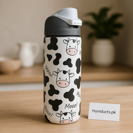 Cute Cow Print Owala-Style Water Bottle – 950ml Leakproof Straw Lid | Premium Insulated Design