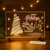 LED Holiday Acrylic Note Board – Glowing Writing Board with Christmas Design | Reusable Message Board