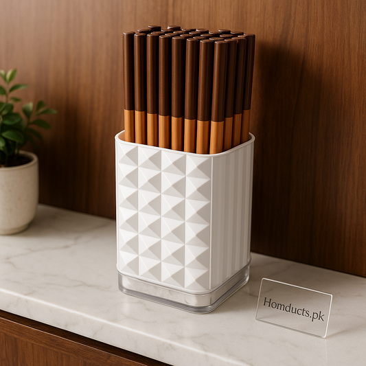Luxury Wall-Mounted Chopsticks & Utensil Holder – Drainage Design | Strong Adhesive | Space-Saving Kitchen Organizer