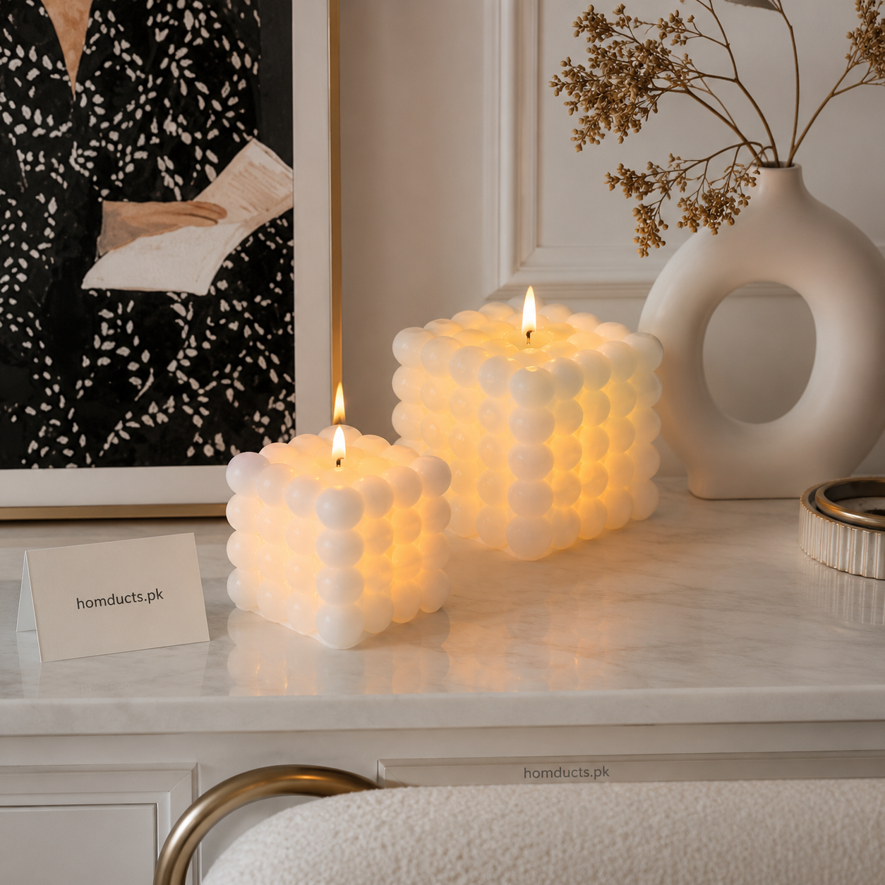Luxury Bubble Cube Candle – Premium Decorative Aesthetic Candle for Home & Gifting