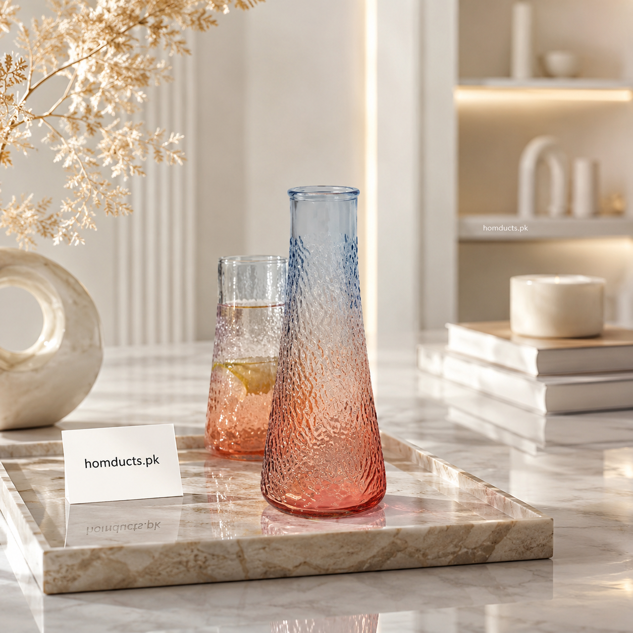 Luxury Crystal Gradient Glass Vase & Water Bottle – Elegant Multi-Purpose Decorative Floral Vase for Modern Homes