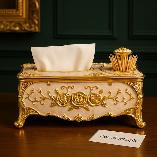Luxury Tissue Box With Toothpick Dispenser