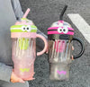 Cartoon Character Mega Tumbler With Straw & Handle – 1280ml | Cute Jumbo Drinking Cup for Kids & Adults | Homducts.pk
