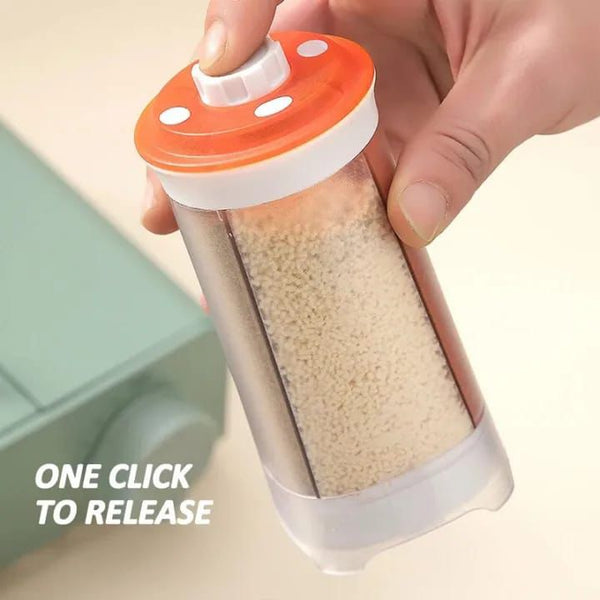 One-Click Smart Seasoning Dispenser – Easy Press Spice & Grain Container (Kitchen Storage Jar)