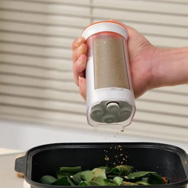 One-Click Smart Seasoning Dispenser – Easy Press Spice & Grain Container (Kitchen Storage Jar)