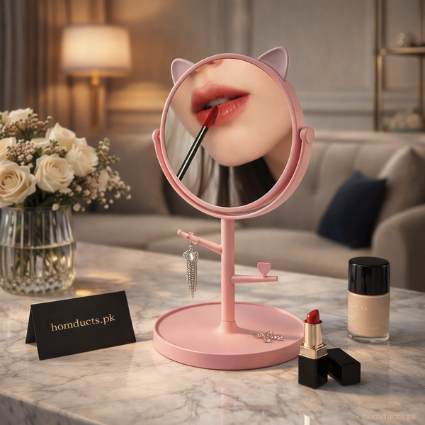 360° Vanity Makeup Mirror with Jewelry Organizer Tray