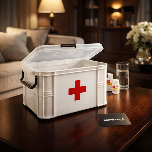 Portable First Aid Storage Organizer Box with Handle