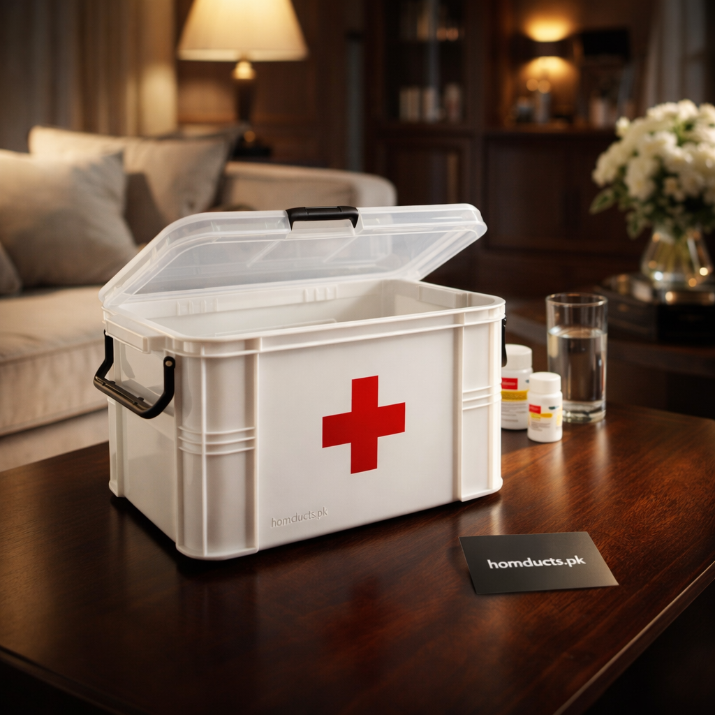 Portable First Aid Storage Organizer Box with Handle