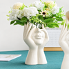 Face Planter Vase – Modern Abstract Hand Sculpture Flower Pot for Home & Office Decor